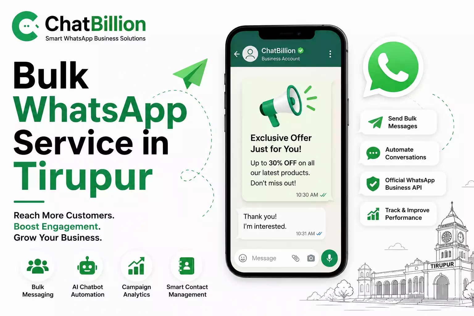 Bulk WhatsApp Messaging service in tirupur